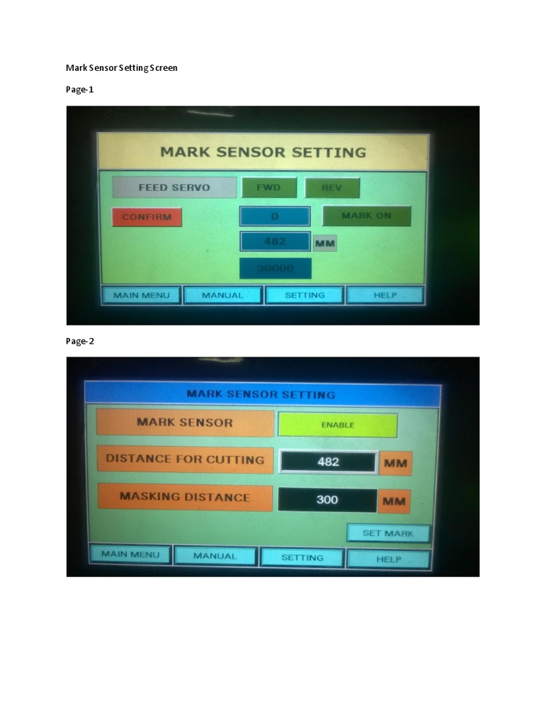 Mark Sensor Settings Guide | PDF