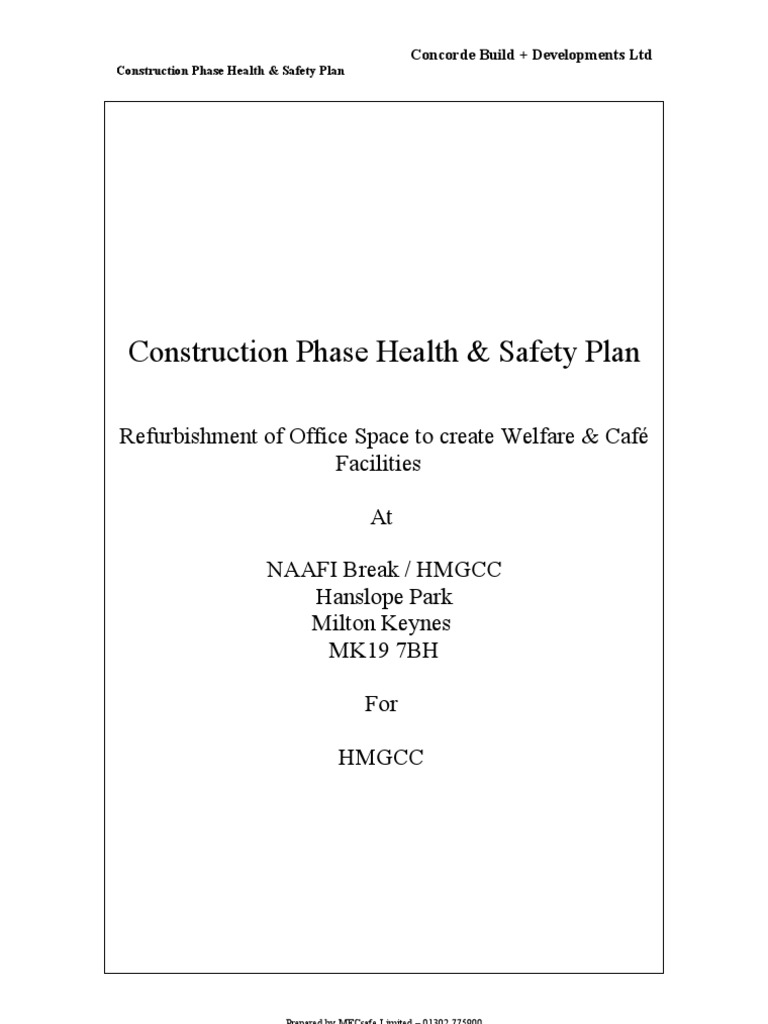 Health & Safety Plan for Office Refurbishment | PDF | Technology ...