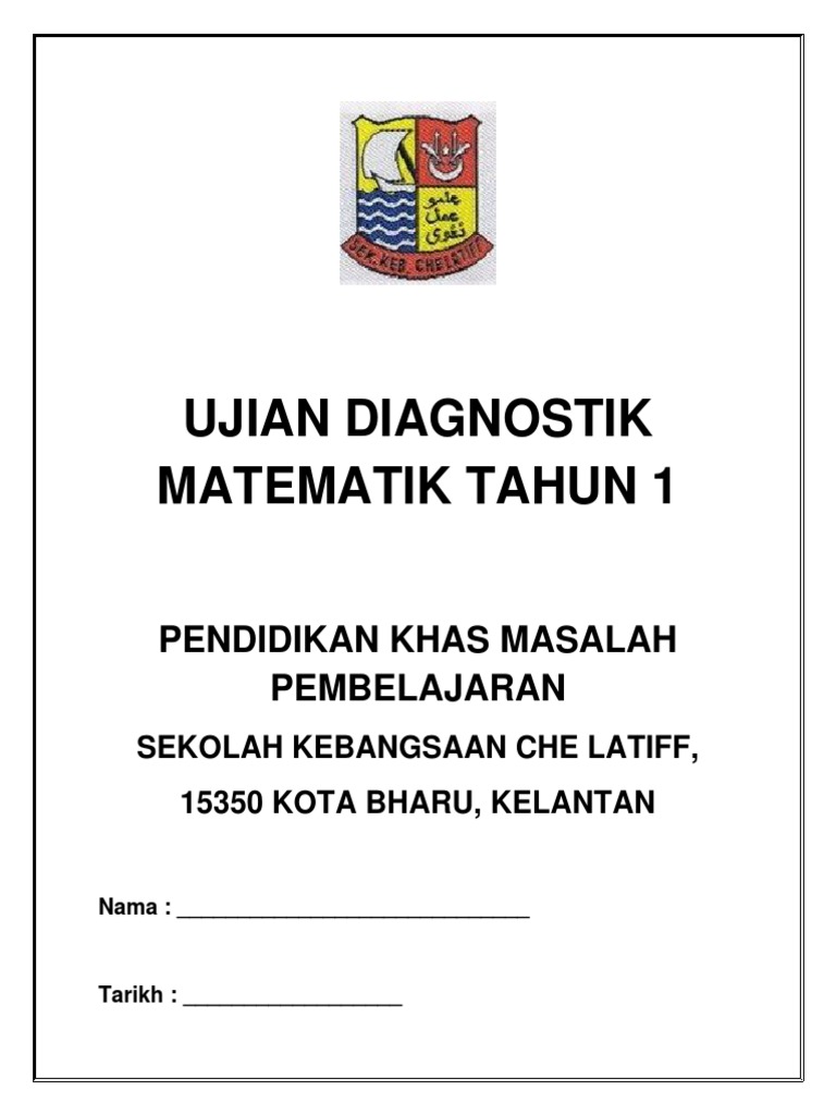 Ujian Diagnostik Matematik Tahun 1 Pendidikan Khas