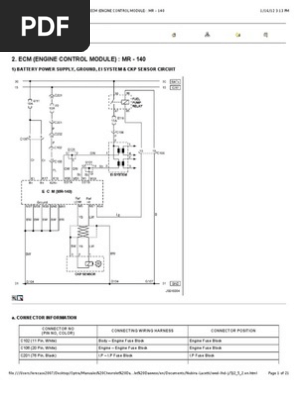 Preview Of Electrical Wiring Diagram 05 Nubira Lacetti 2 Ecm Engine Control Module Mr 140 Pdf Electrical Connector Fuse Electrical