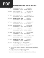 Inter Town Friendly League Season 2013 To 2014 Final Version