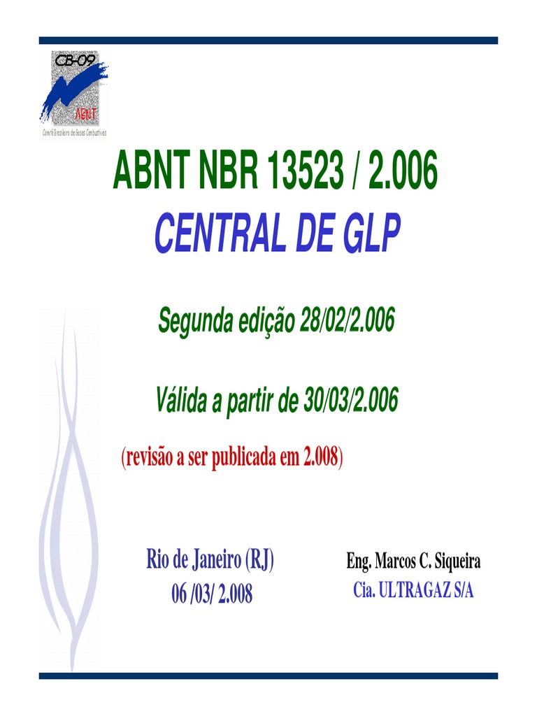 ABNT 13523 CentralGLP - MSiqueira | PDF | Relâmpago | Gás liquefeito de ...