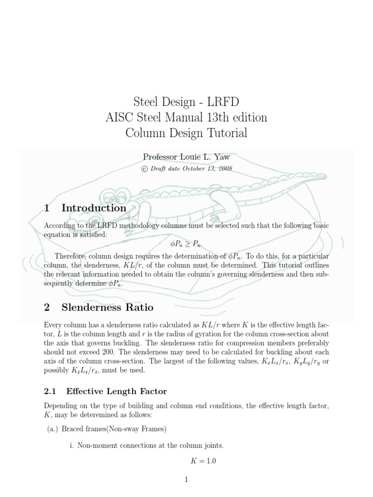 Column Design Using AISC LRFD | PDF | Buckling | Column