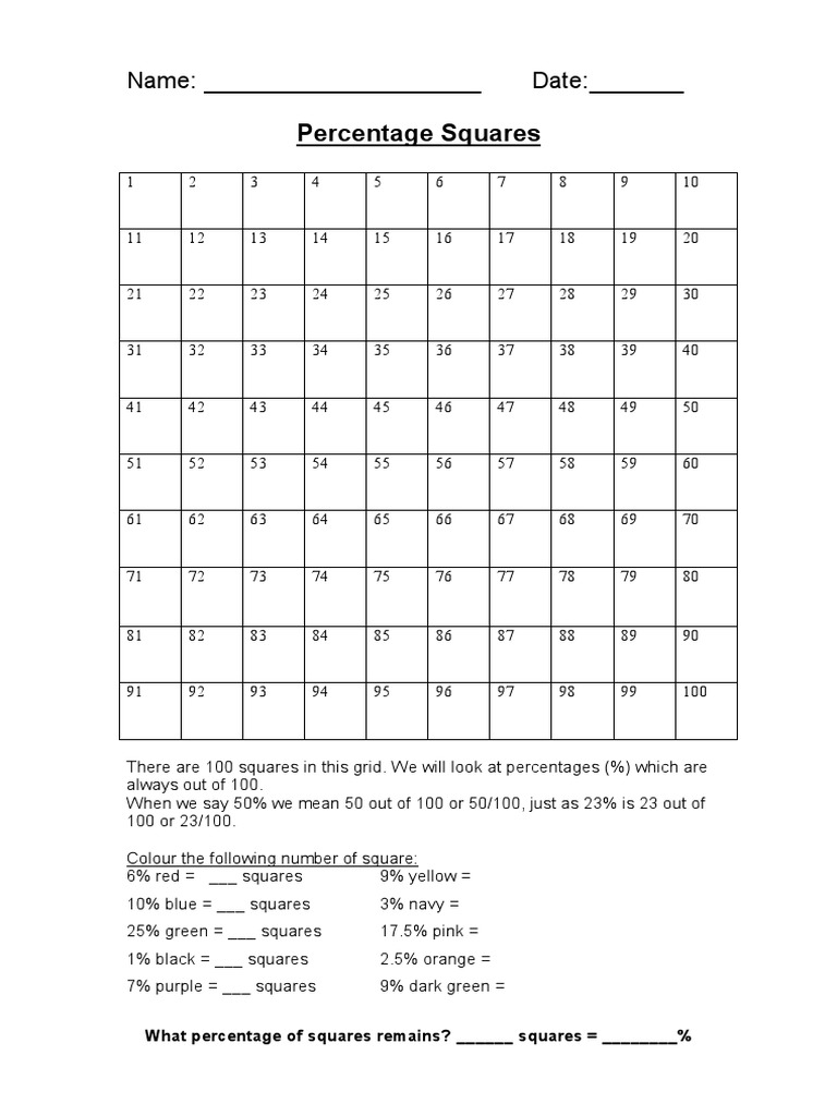 Percentage Squares