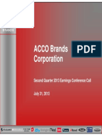 ACCO Brands Q2 2013 Conference Call Slides - 7.31.13
