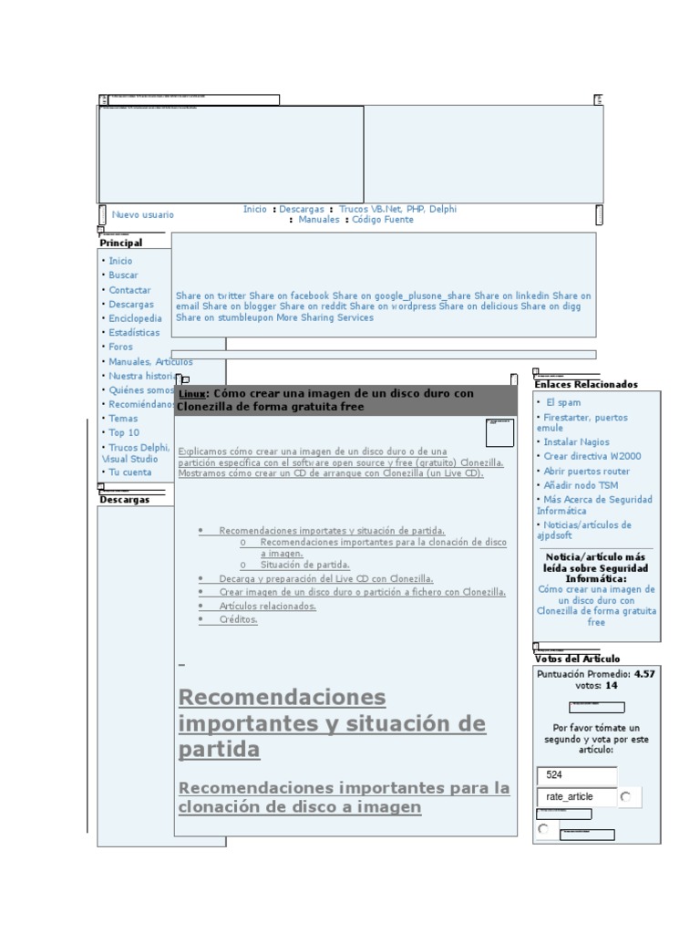 Cómo Crear Una Imagen de Un Disco Duro Con Clonezilla | PDF | Memoria ...