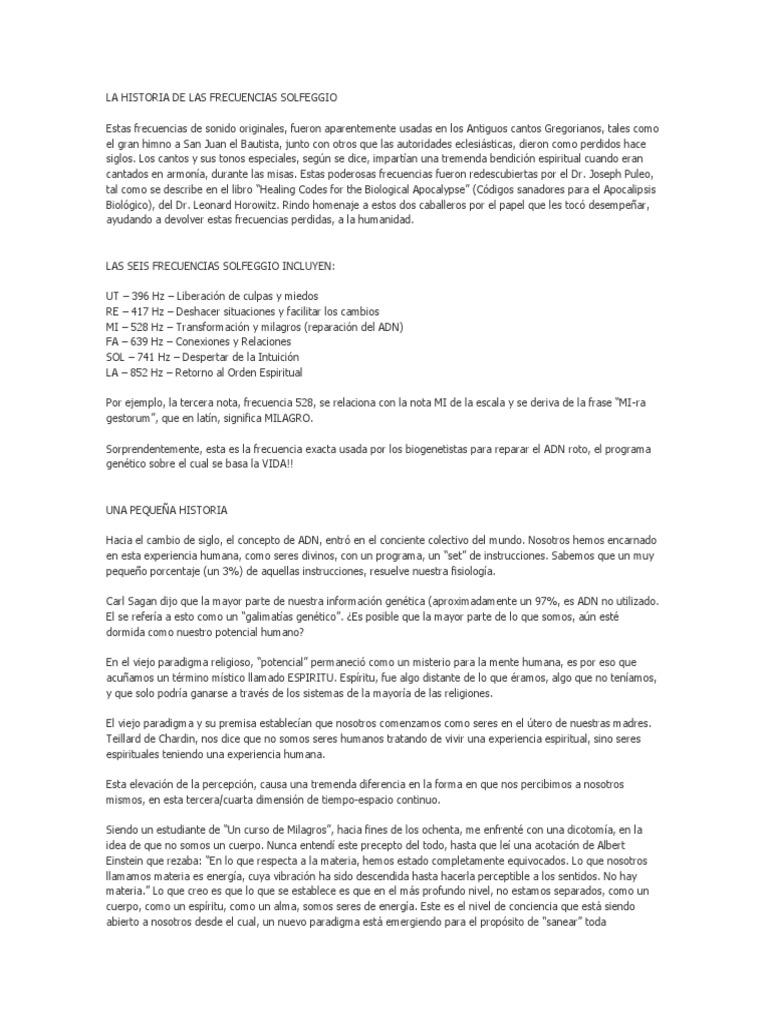 Redescubrimiento de las Frecuencias Solfeggio | PDF | Alma | Percepción