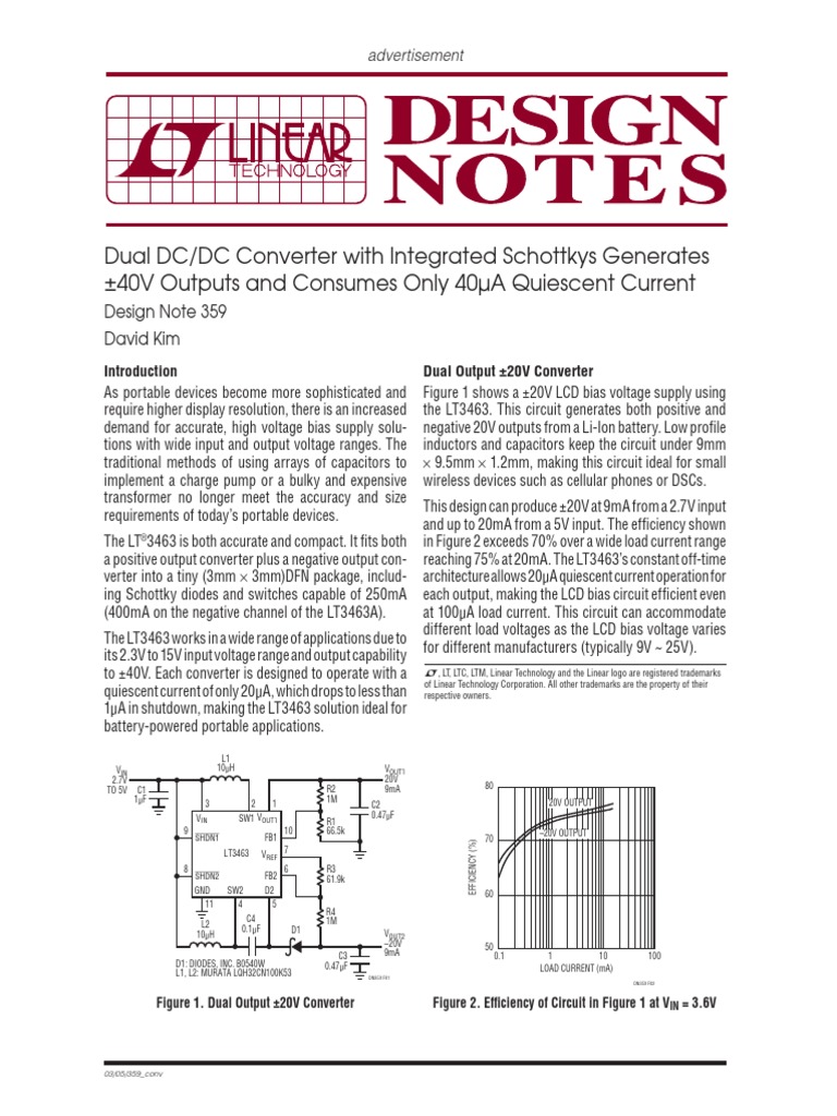 Linear LT3463 Application Note Electronic Engineering Electrical Engineering