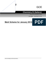 Mark Scheme For January 2013: Chemistry B (Salters)