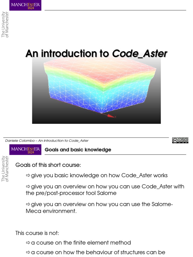 An Introduction To Code Aster | PDF | File Format | Computer File
