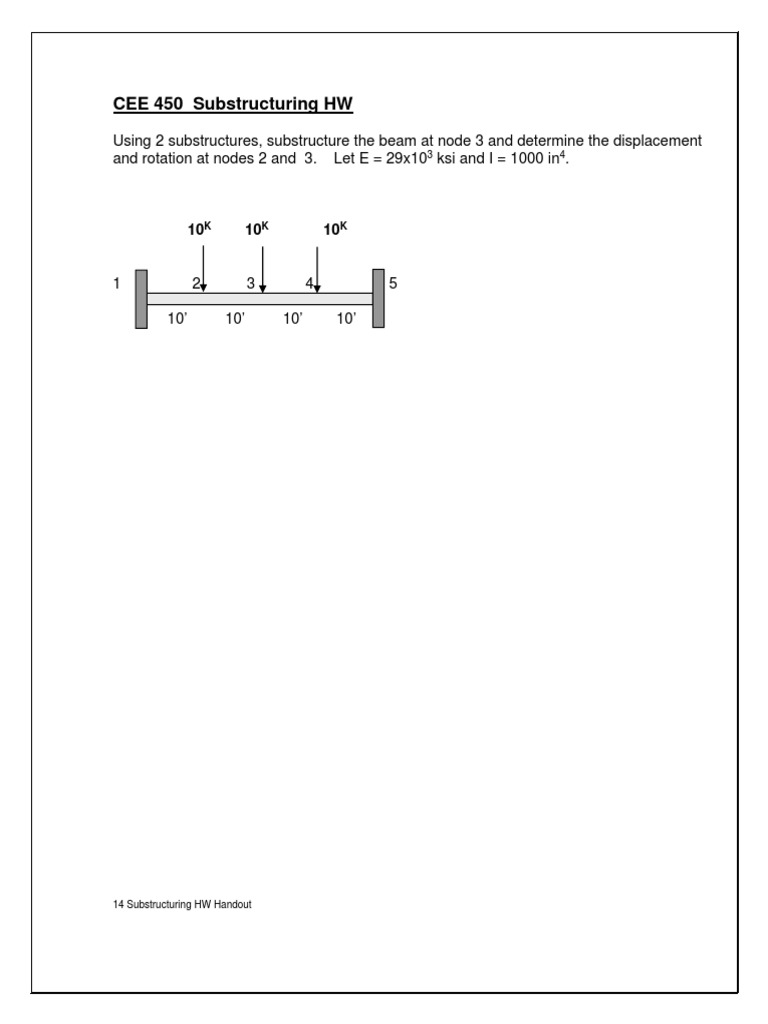CEE 450 Substructuring HW | PDF