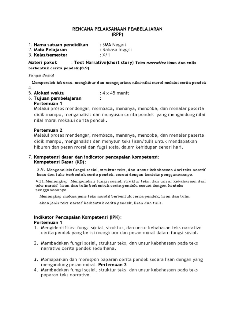 Struktur Teks Narrative Dalam Bahasa Inggris Terkait Teks