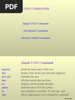 Unix Commands: Simple UNIX Commands File Related Commands Directory Related Commands