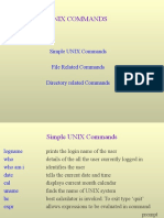 Unix Commands: Simple UNIX Commands File Related Commands Directory Related Commands