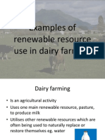 examples of renewable resource use in dairy farming