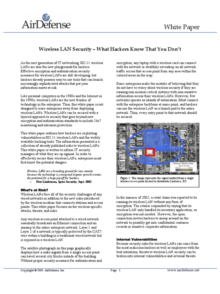 Wireless LAN Security Risks Explained | PDF