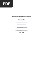 Developing Research Proposals: Prepared By: ..................................