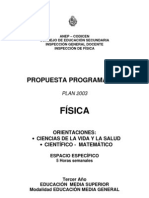 PROGRAMA OFICIAL PLAN 2003