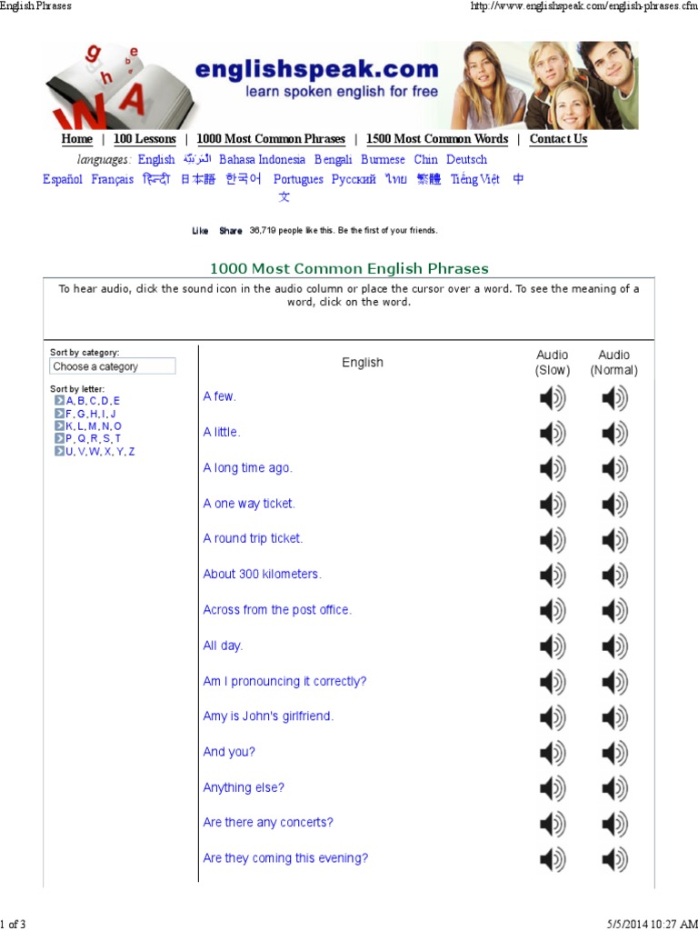 1000 Most Common English Phrases