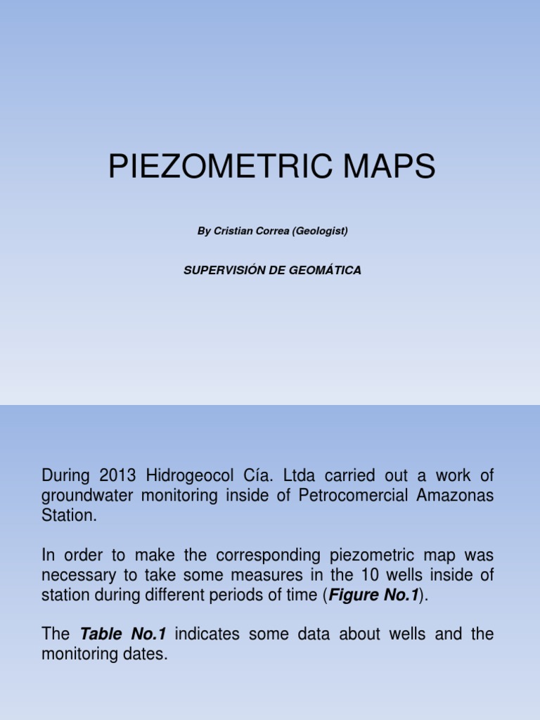Piezometric Mapping at Petrocomercial Station | PDF