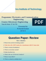 Programme Electronics and Communication Engineering Course: Microwave Engineering