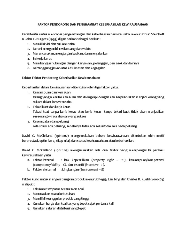 KEBERHASILAN KEWIRAUSAHAAN  PDF