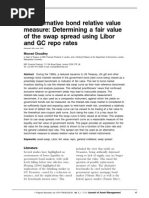 An Alternative Bond Relative Value Measure: Determining A Fair Value of The Swap Spread Using Libor and GC Repo Rates