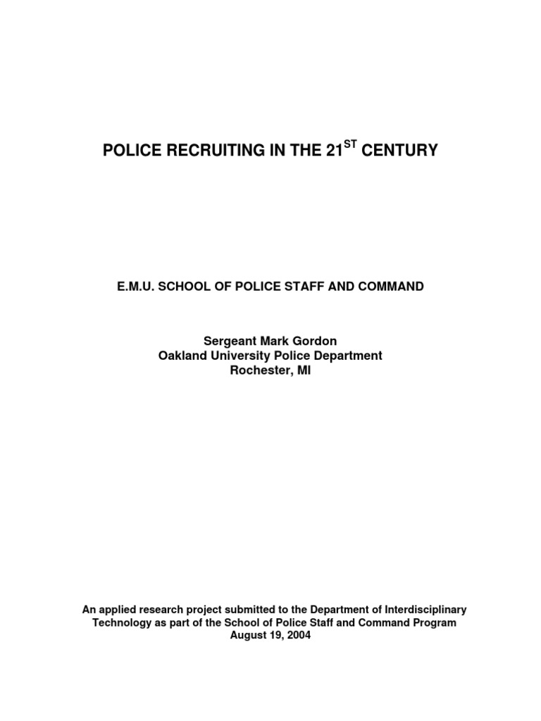 21st Century Police Recruitment Strategies | PDF | Recruitment | Employment