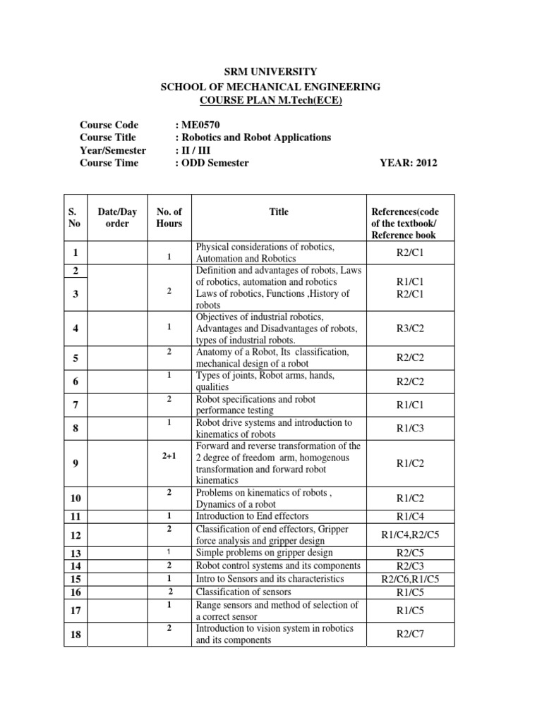 Robotics Lesson Plan PDF Robotics Robot