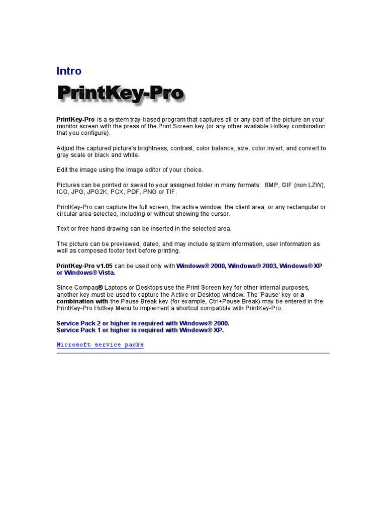 PrintKey Pro v105 Help PDF Keyboard Shortcut Icon