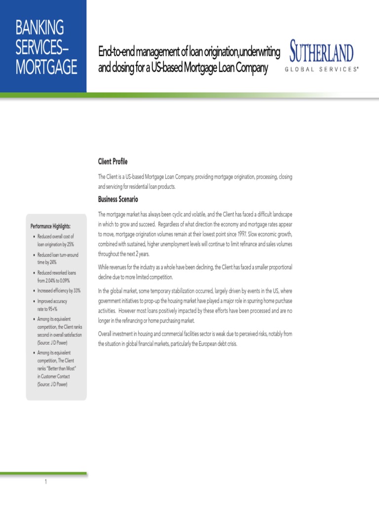 Mortgage Case Study PDF Mortgage Loan Wells Fargo