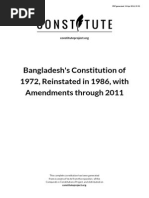 Bangladesh's Constitution of 1972, Reinstated in 1986, With Amendments Through 2011