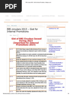 RBI Circulars 2013 - Gist for Internal Promotions - Bestguru