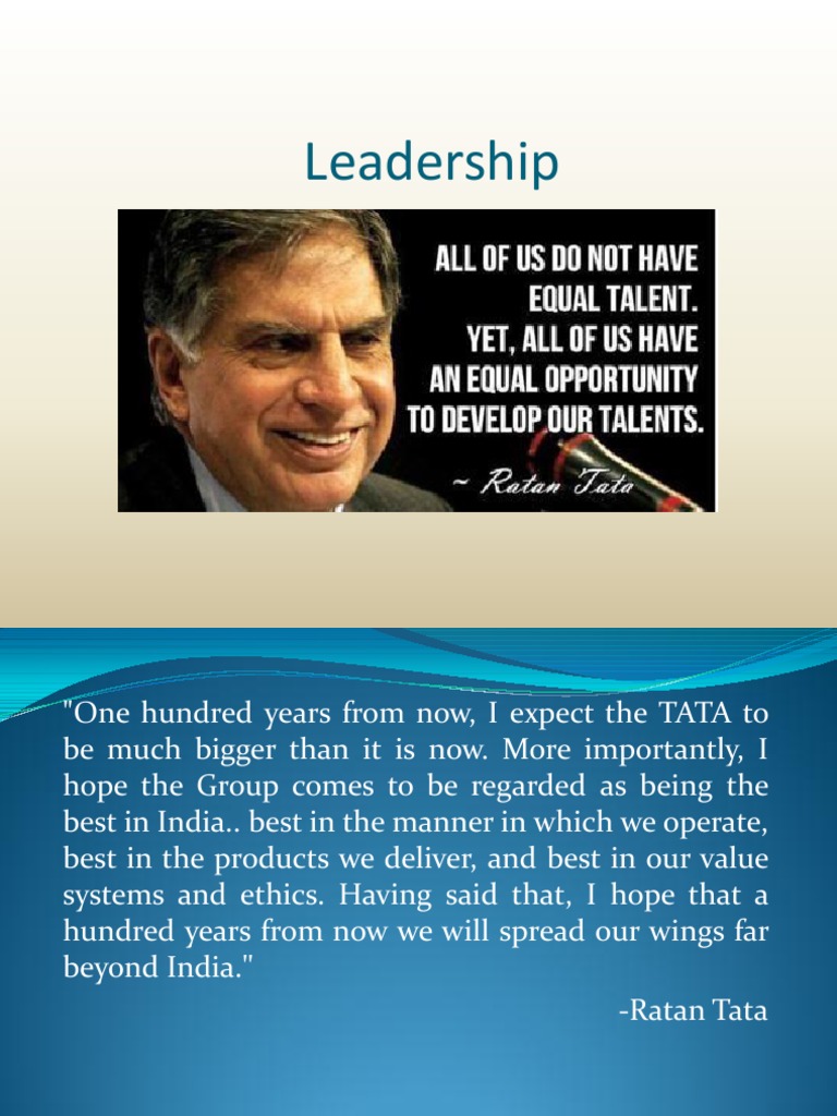 Ratan Tata: Leadership and Legacy | PDF | Business