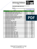 Tarifas de Alquiler de Maquinarias y Equipos