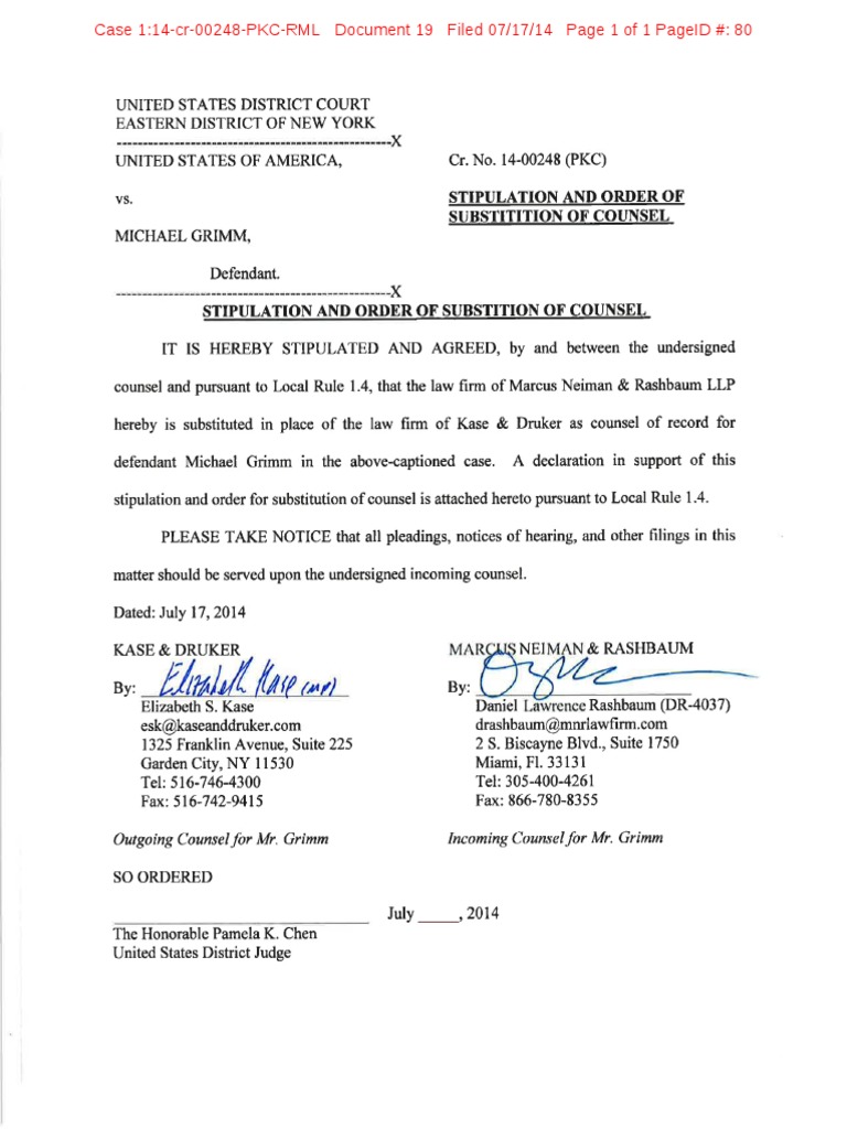 Stipulation and Order for Counsel Substitution | PDF | Legal Procedure ...