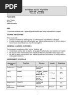 Course Outline Statistics