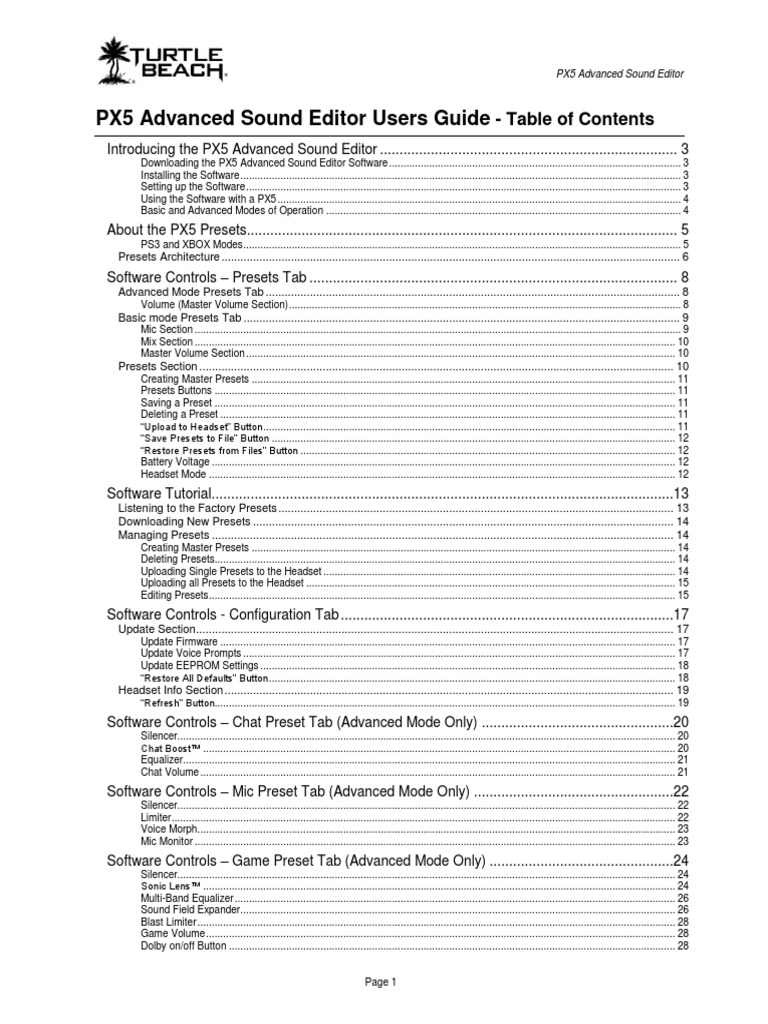 PX5 Advanced Sound Editor User Guide Rev 1 | PDF | Equalization (Audio ...