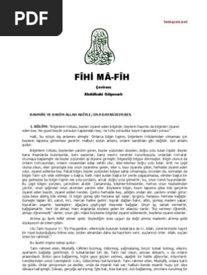 fihi ma fih mevlana celaleddin i rumi