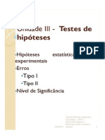 Capitulo III (Testes de Hipoteses)