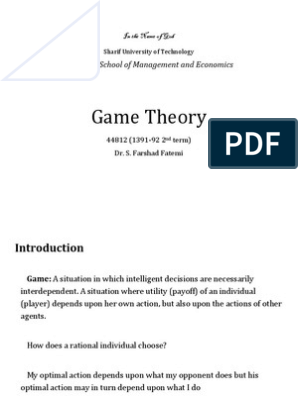 Game Theory Economics Pdf