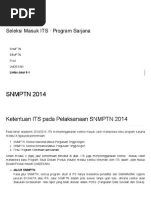 Smits Seleksi Masuk Its
