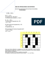Crucigrama de Operaciones Con Enteros