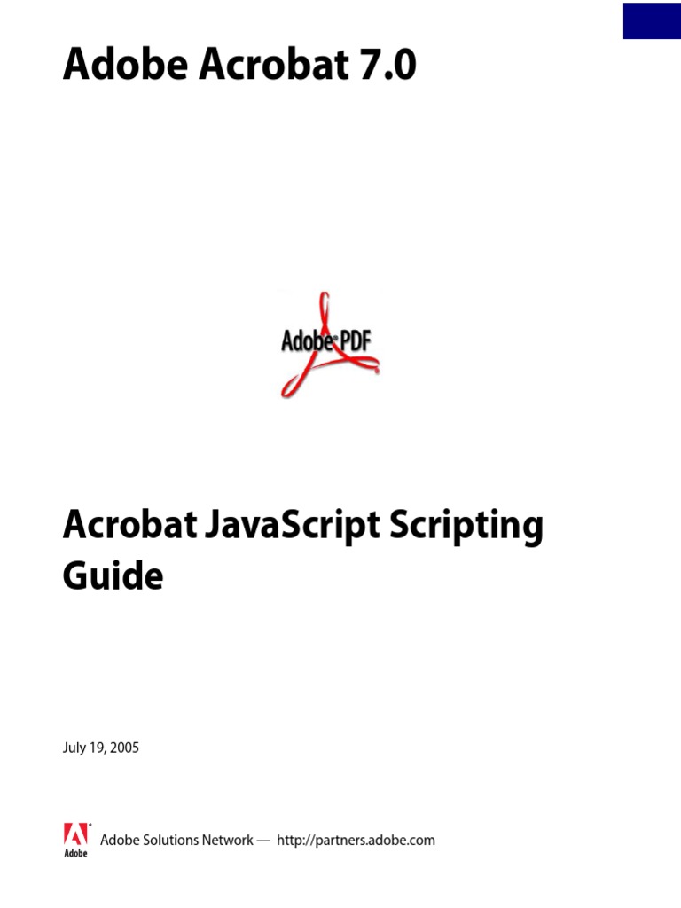 Acrobat JavaScript Scripting Guide Adobe Developer Support PDF