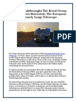 Science Breakthroughs The Koyal Group InfoMag News Starwatch: The European Extremely Large Telescope