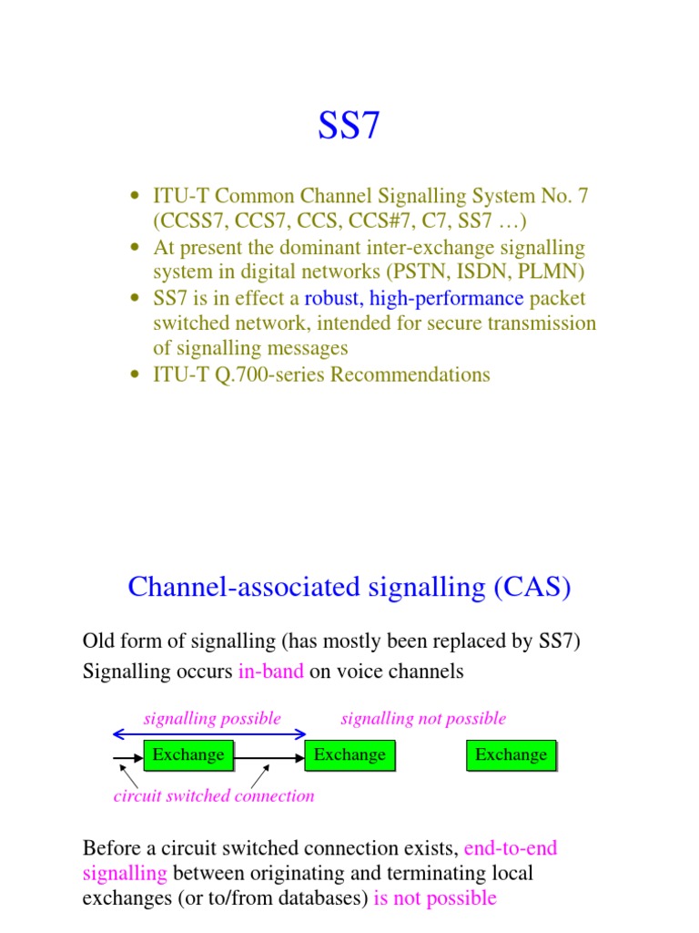 Overview of SS7 Signalling System | PDF | Signaling (Telecommunications ...