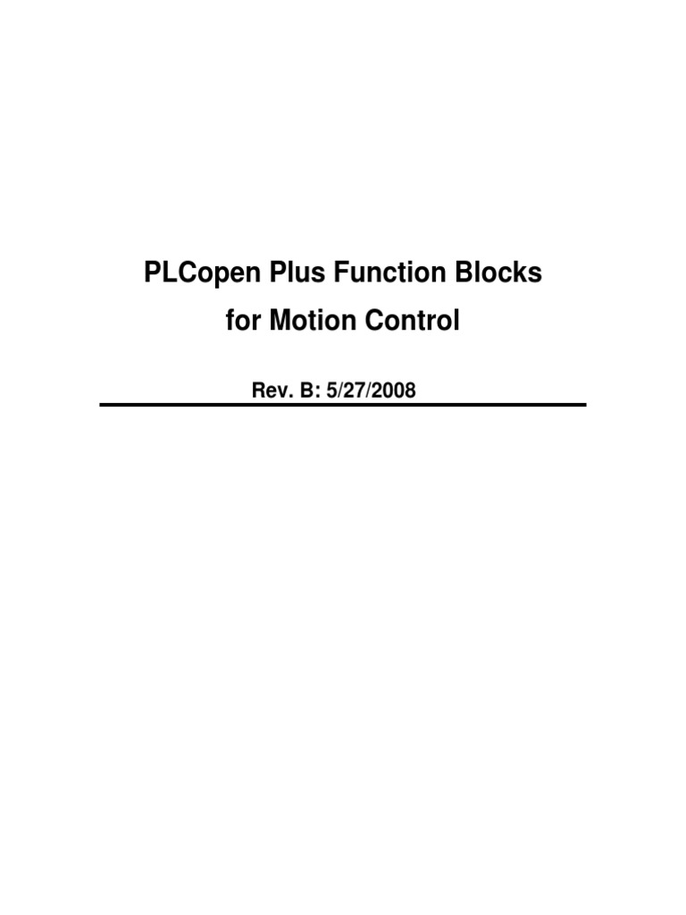 PLCopen Plus Motion Control Overview | PDF | Parameter (Computer ...