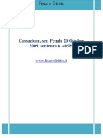 Fisco e Diritto - Corte Di Cassazione N 40589 - 2009