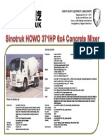 Sinotruk HOWO 371HP 6x4 Concrete Mixer 10 Cubic