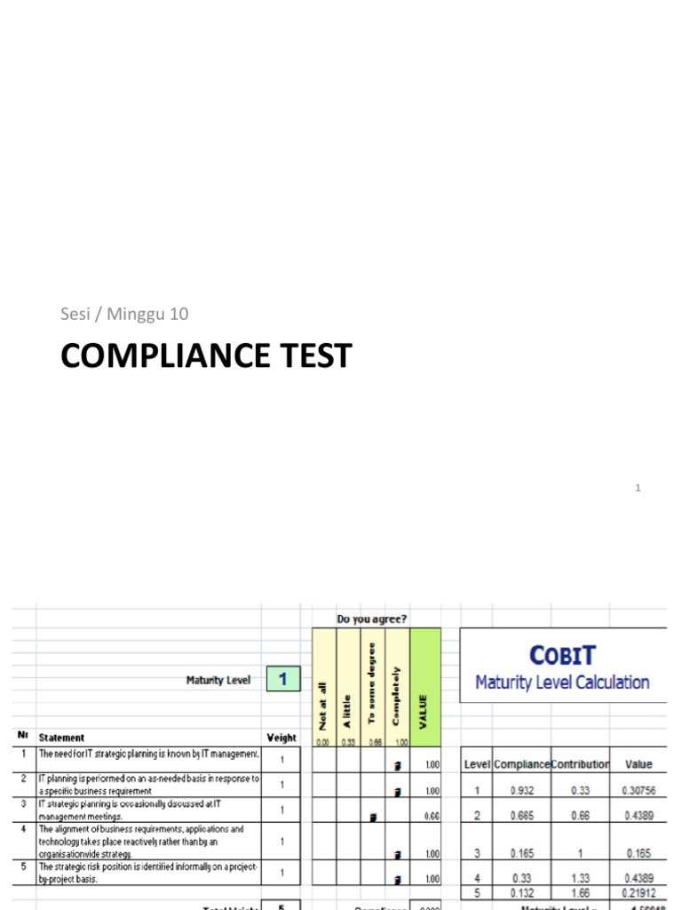 Compliance Test: Sesi / Minggu 10 | PDF